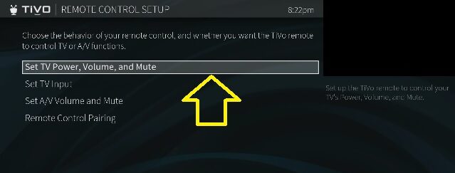 tivo remote setup with tv